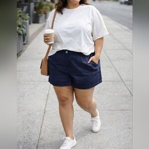 NWT Old Navy Plus Size Everyday Cotton Blend Shorts Casual Elastic Waist Summer